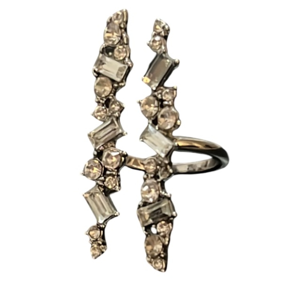 Elegant Silver Plated Swarvoski Crystal Stardust Finger Crawler Earrings